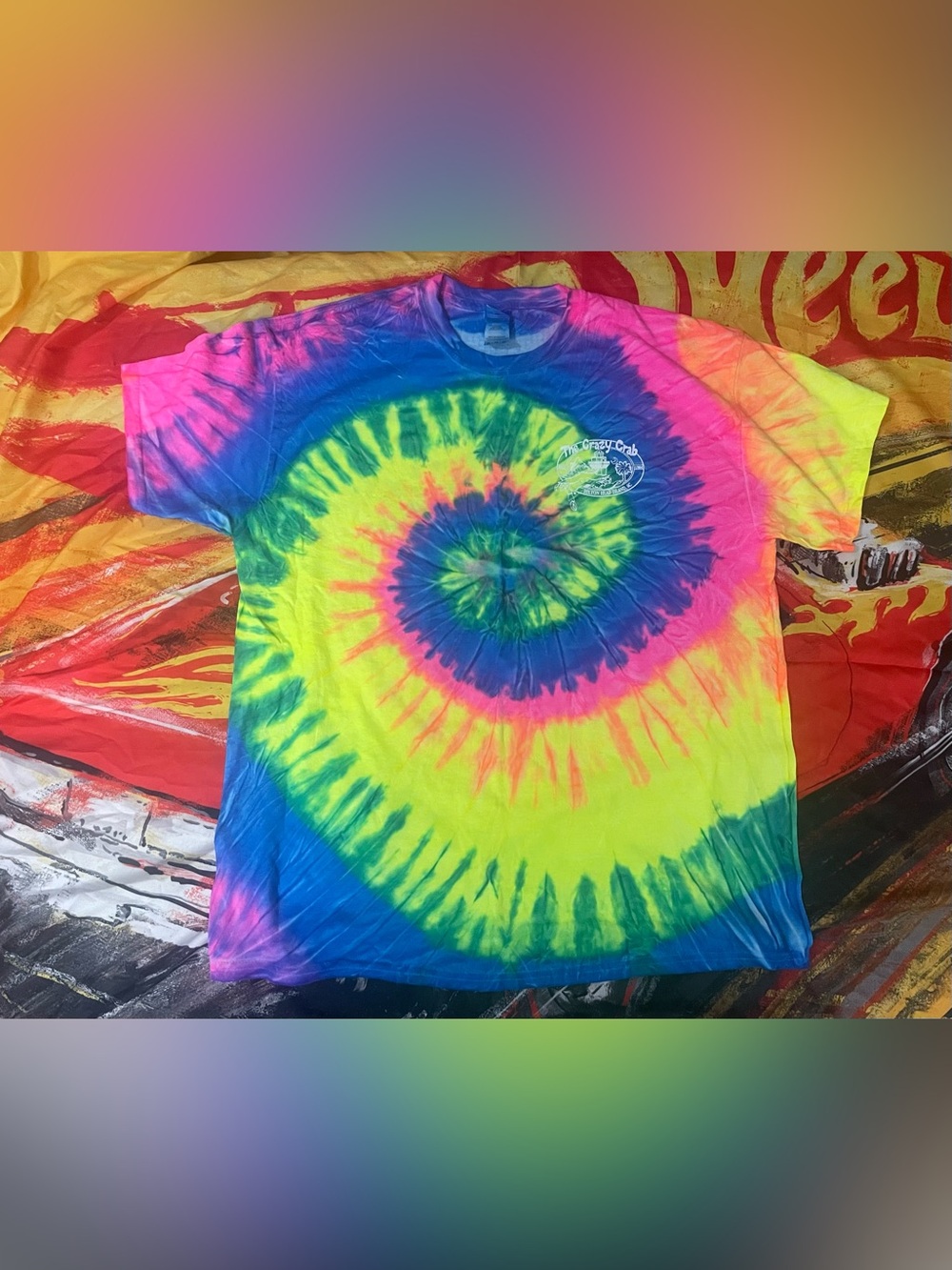 The Crazy Crab Hilton Head Island, SC Hippie Tie-dye T-shirt Size Adult XL
